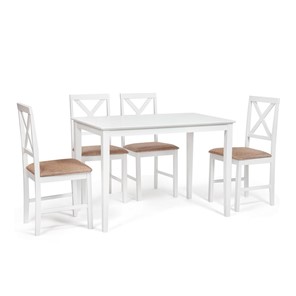 Обеденная группа на кухню Хадсон (стол + 4 стула) id 13693 pure white (белый 2-1) арт.13693 в Ульяновске
